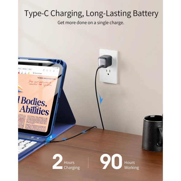 TiMOVO iPad 11.Nesil Klavyeli Klf (11 in)-Navy Blue