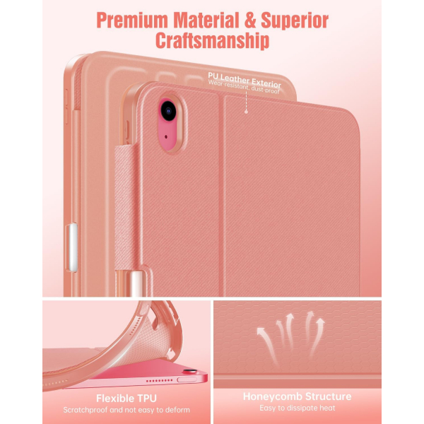 TiMOVO iPad 11.Nesil Standl Klf (11 in)-Apricot Pink