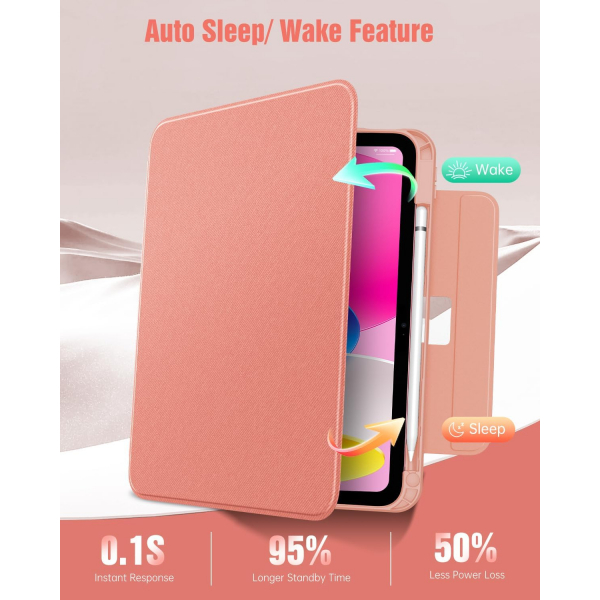 TiMOVO iPad 11.Nesil Standl Klf (11 in)-Apricot Pink