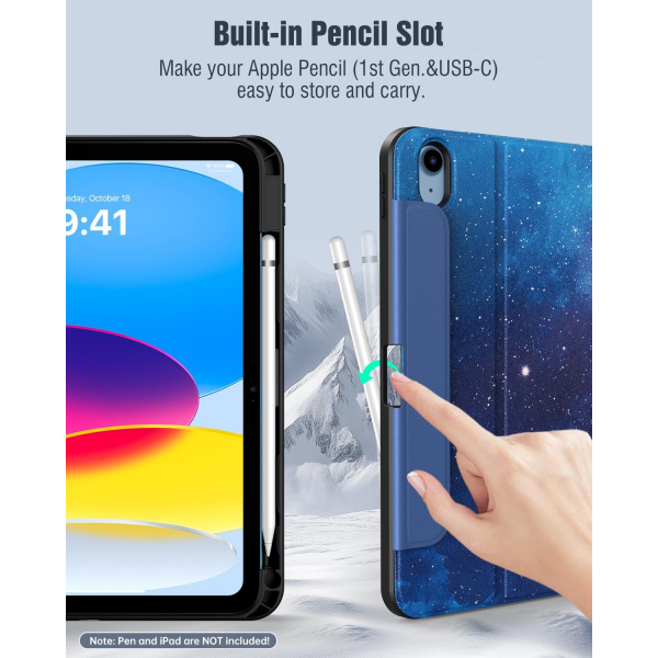 TiMOVO iPad 11.Nesil Standl Klf (11 in)-Blue Starry Sky