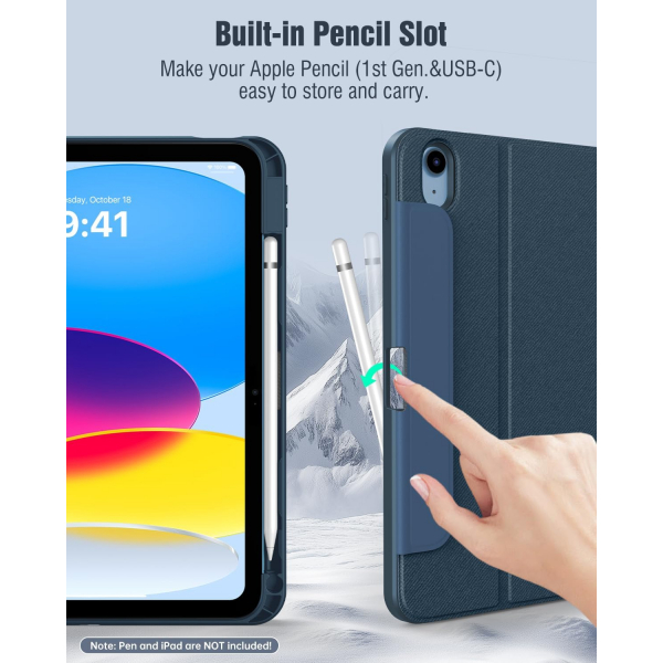 TiMOVO iPad 11.Nesil Standl Klf (11 in)-Navy Blue