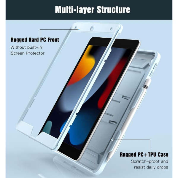 TiMOVO iPad 9/8/7.Nesil Uyumlu Klf(10.2 in)-Sky Blue