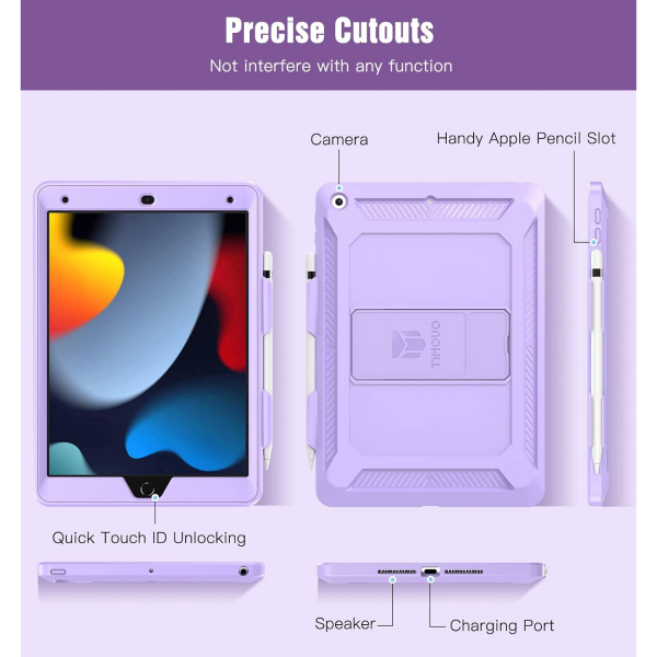TiMOVO iPad 9/8/7.Nesil Uyumlu Klf(10.2 in)-Purple
