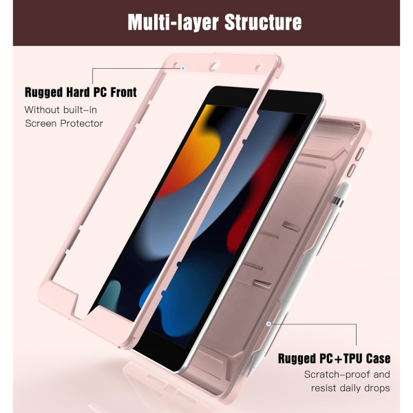 TiMOVO iPad 9/8/7.Nesil Uyumlu Klf(10.2 in)-Light Pink