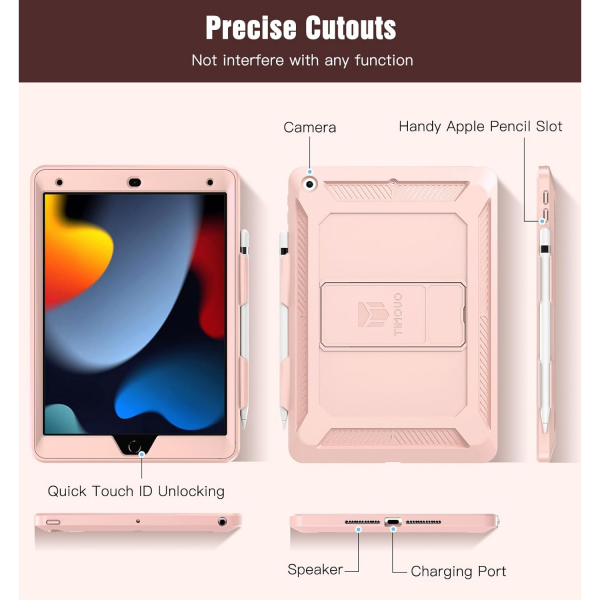 TiMOVO iPad 9/8/7.Nesil Uyumlu Klf(10.2 in)-Light Pink