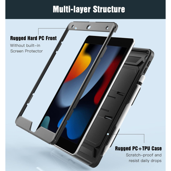 TiMOVO iPad 9/8/7.Nesil Uyumlu Klf(10.2 in)-Black