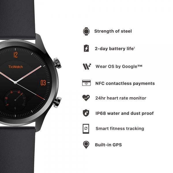 Ticwatch C2 Wear OS Akll Saat-Onyx