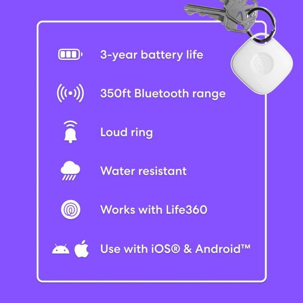 Tile by Life360 Mate Bluetooth Takip Cihaz (2024)-Pink Punch