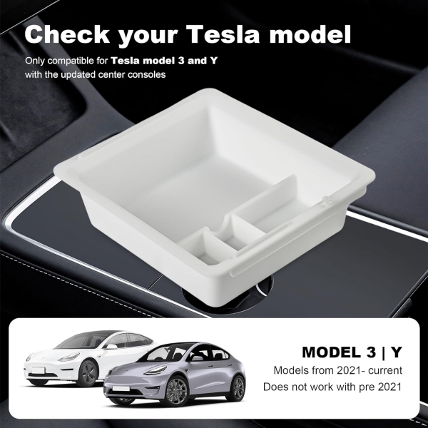 Tinlucys Tesla Model 3/Y Uyumlu Konsol Dzenleyici-White