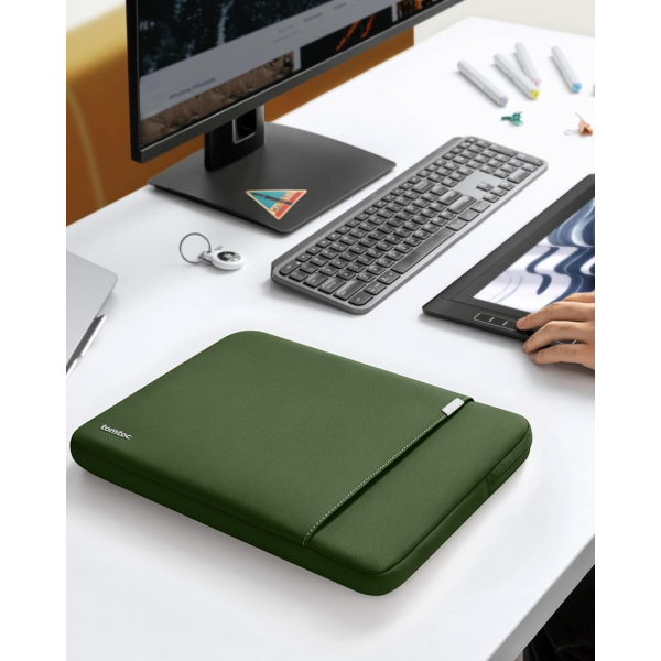 Tomtoc 360 MacBook Pro/Air M4 Laptop antas (13 in)-Green