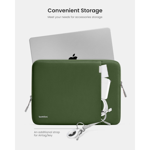 Tomtoc 360 MacBook Pro/Air M4 Laptop antas (13 in)-Green