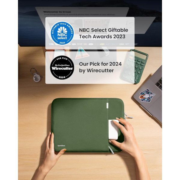 Tomtoc 360 MacBook Pro/Air M4 Laptop antas (13 in)-Green