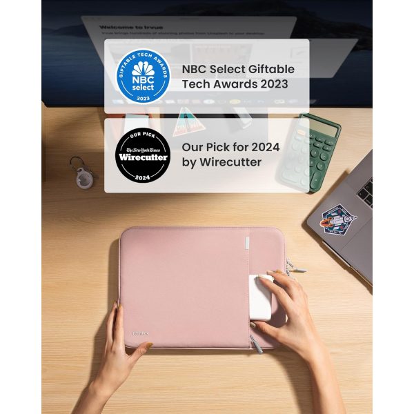 Tomtoc 360 MacBook Pro/Air M4 Laptop antas (15 in)-Pink