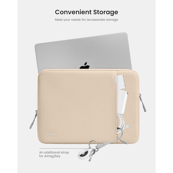 Tomtoc 360 MacBook Pro/Air M4 Laptop antas (15 in)-Natural Sand
