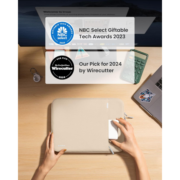 Tomtoc 360 MacBook Pro/Air M4 Laptop antas (15 in)-Natural Sand