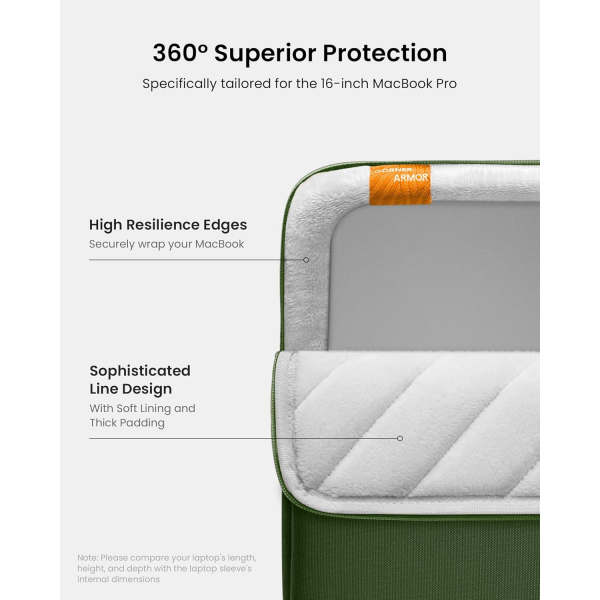 Tomtoc Defender A13 Laptop �antas� (16 in�)-Green