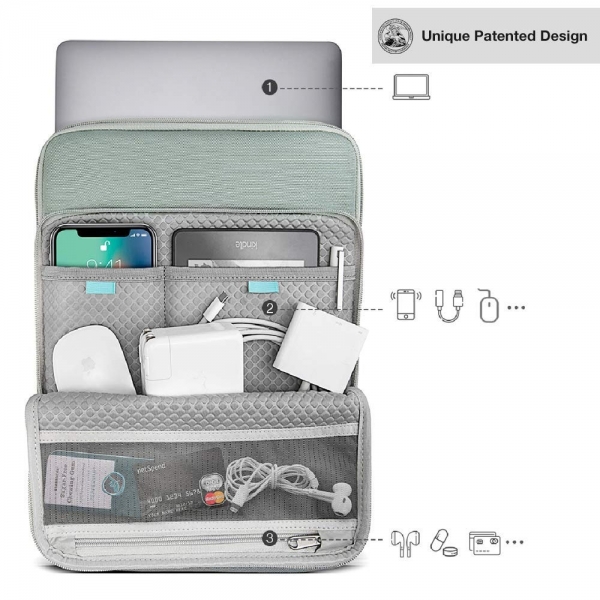 Tomtoc Macbook Air/Pro A03 Laptop antas (13in)-Gray Green