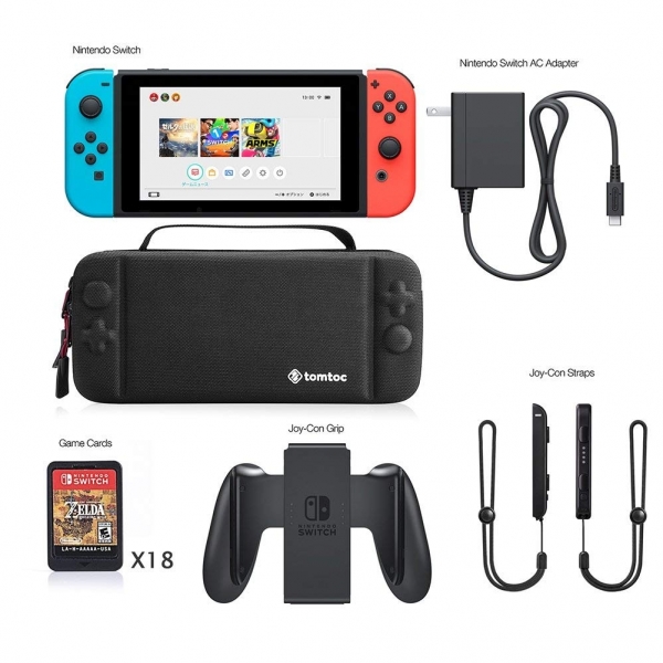 Tomtoc Nintendo Switch Sert Tama antas-Black