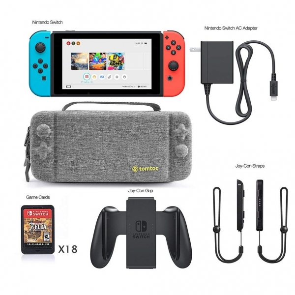 Tomtoc Nintendo Switch Sert Tama antas-Gray