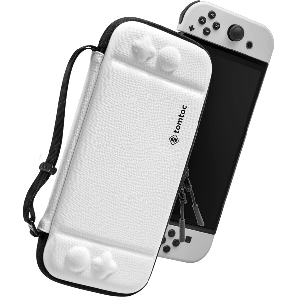 Tomtoc Slim Nintendo Switch/OLED Uyumlu Koruyucu Tama antas -White