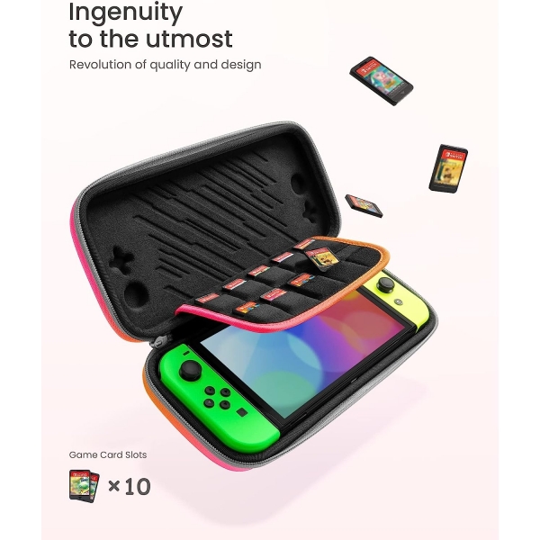 Tomtoc Slim Nintendo Switch/OLED Uyumlu Koruyucu Tama antas -Twilight Orange