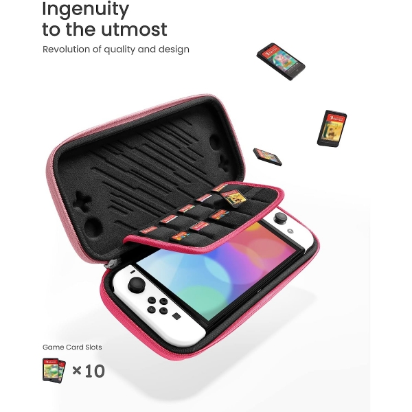 Tomtoc Slim Nintendo Switch/OLED Uyumlu Koruyucu Tama antas -Pink Puff