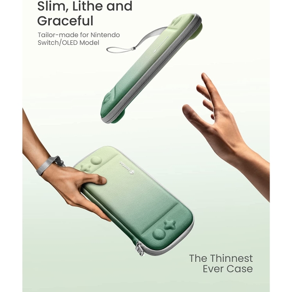 Tomtoc Slim Nintendo Switch/OLED Uyumlu Koruyucu Tama antas -Matcha Green