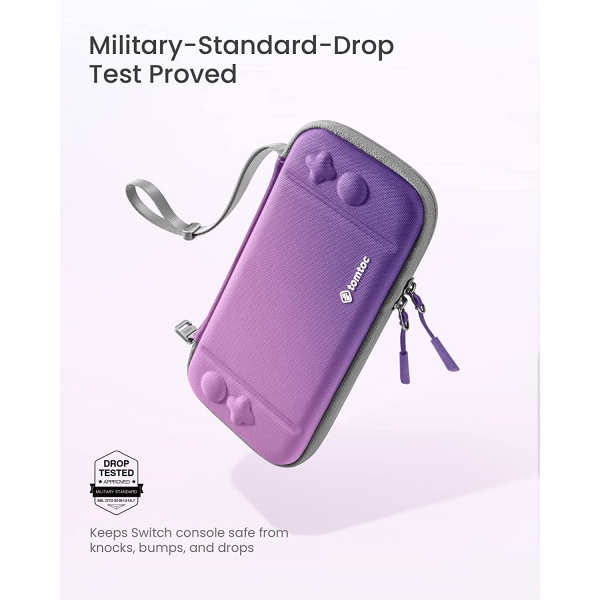 Tomtoc Slim Nintendo Switch/OLED Uyumlu Koruyucu Tama antas -Iris Purple