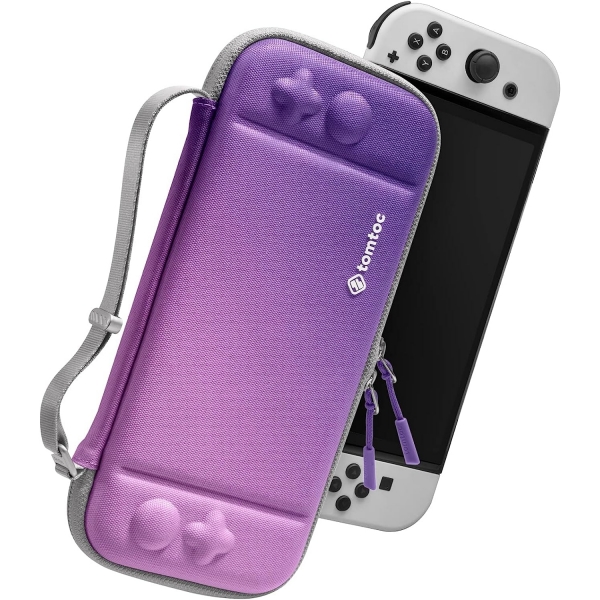 Tomtoc Slim Nintendo Switch/OLED Uyumlu Koruyucu Tama antas -Iris Purple