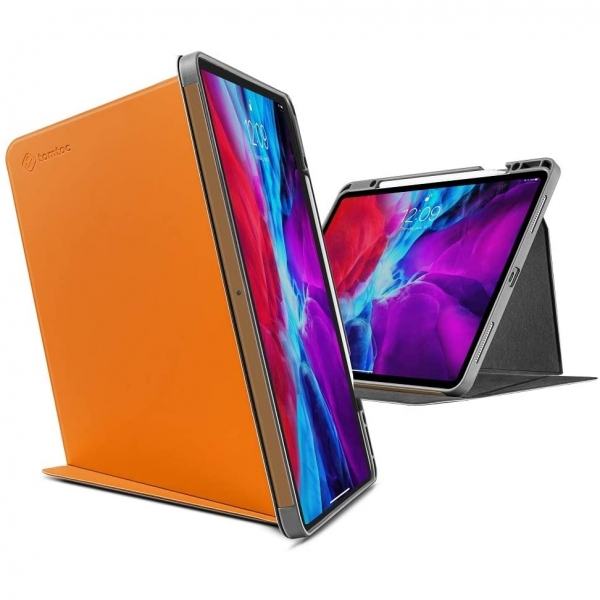 Tomtoc iPad Pro Kalem Blmeli Klf (12.9 in)-Orange