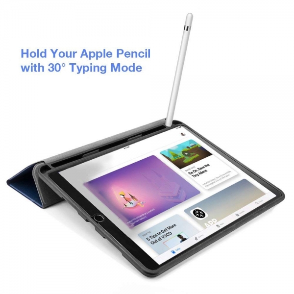 Tomtoc iPad Pro Kalem Blmeli Klf (10.5 in)-Navy blue
