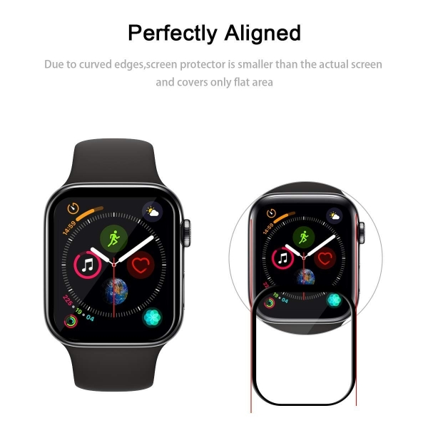 TopACE Apple Watch Series 4 Cam Ekran Koruyucu (40mm) (Siyah)