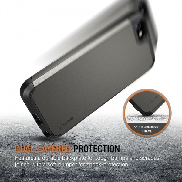 Trianium Apple iPhone SE Protak Serisi Klf-Gunmetal Gray