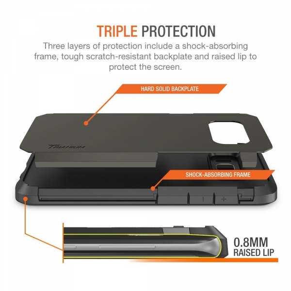 Trianium Galaxy S8 Plus Duranium Serisi Kemer Klipsli Klf (MIL-STD-810G)-Gunmetal