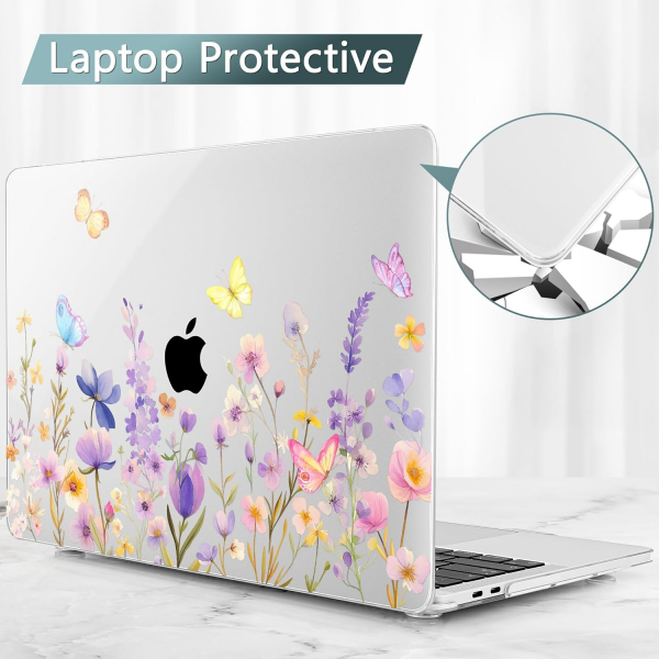 Tuiklol MacBook Pro Sert Kabuk Klf (16 in)-Purple Flower 
