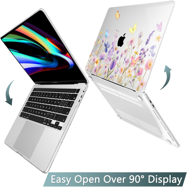 Tuiklol MacBook Pro Sert Kabuk Klf (16 in)-Purple Flower 