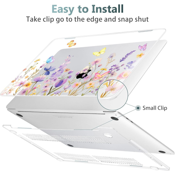 Tuiklol MacBook Pro Sert Kabuk Klf (16 in)-Purple Flower 