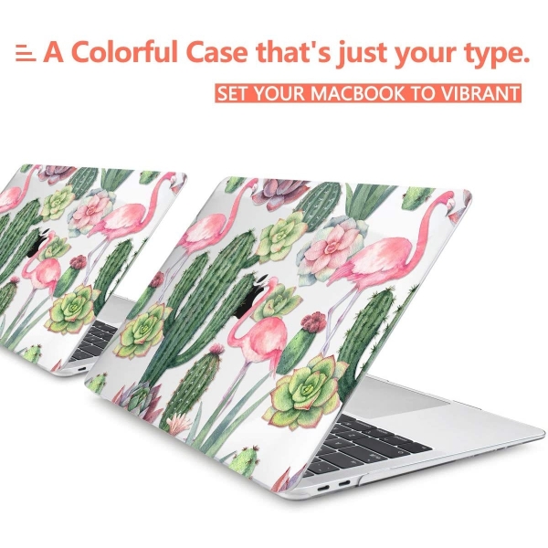 TwoL MacBook Air Dizst Klf Seti (13 in)- Cute Flamingo