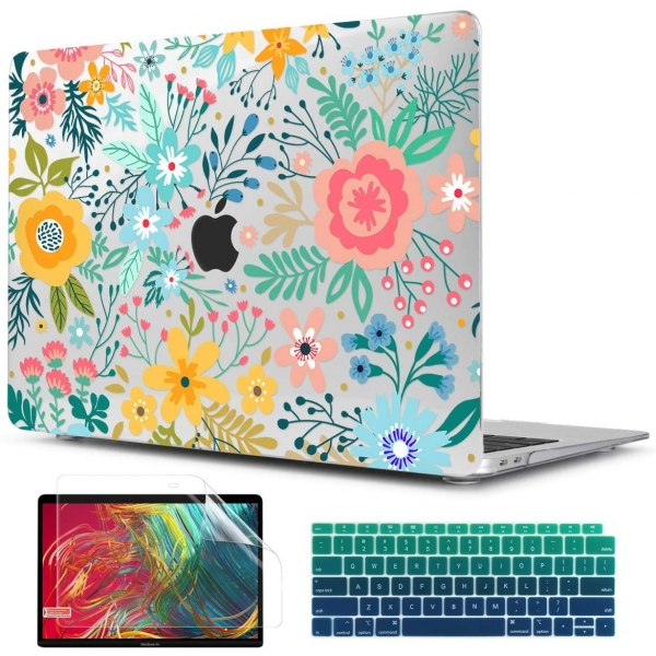 TwoL MacBook Air Dizst Klf Seti (13 in)- Abstract Flower