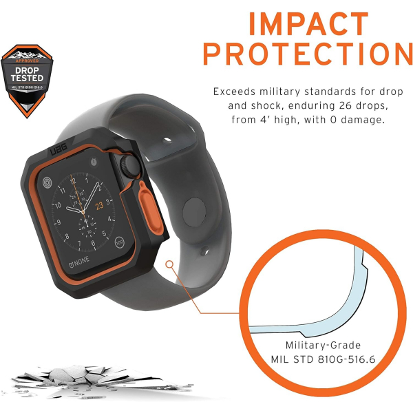 UAG Apple Watch 6/5/4/SE 2/SE 40mm Bumper Klf-Black Orange