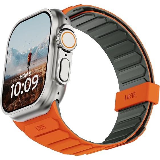 UAG Apple Watch Ultra 4 �ift Tarafl� Silikon Kay��-Olive Orange