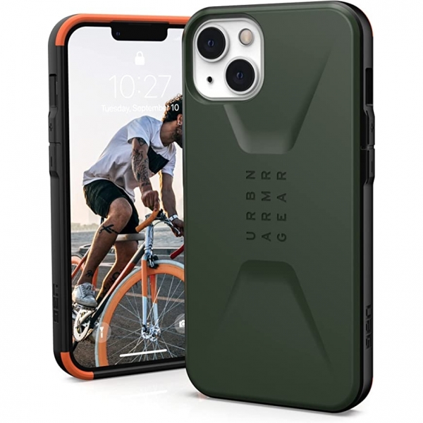 UAG Civilian Serisi iPhone 13 Darbeye Dayankl nce Klf (MIL-STD-810G)-Olive