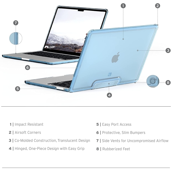 UAG Lucent Serisi MacBook Pro Koruyucu Klf (13 in)(2022)-Cerulean