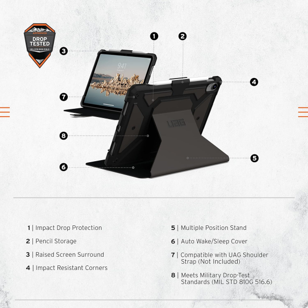UAG Metropolis SE iPad 10.Nesil Klf (10.9 in)-Black
