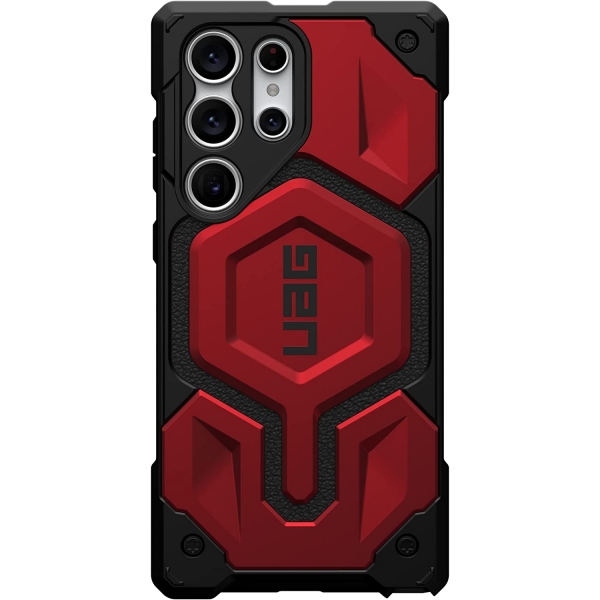 UAG Monarch Pro Kevlar Serisi Galaxy S23 Ultra MagSafe Uyumlu Klf (MIL-STD-810G)-Crimson