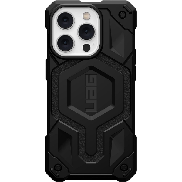 UAG Monarch Pro Serisi iPhone 14 Pro Max MagSafe Uyumlu Darbeye Dayankl Klf (MIL-STD-810G)-Kevlar Black