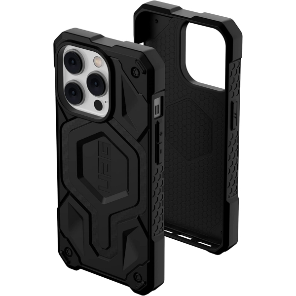 UAG Monarch Pro Serisi iPhone 14 Pro Max MagSafe Uyumlu Darbeye Dayankl Klf (MIL-STD-810G)-Carbon Fiber