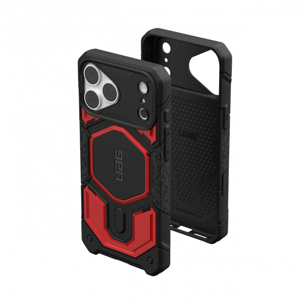 UAG Monarch Pro iPhone 18 Pro Max Delikli PU Deri K�l�f-Crimson