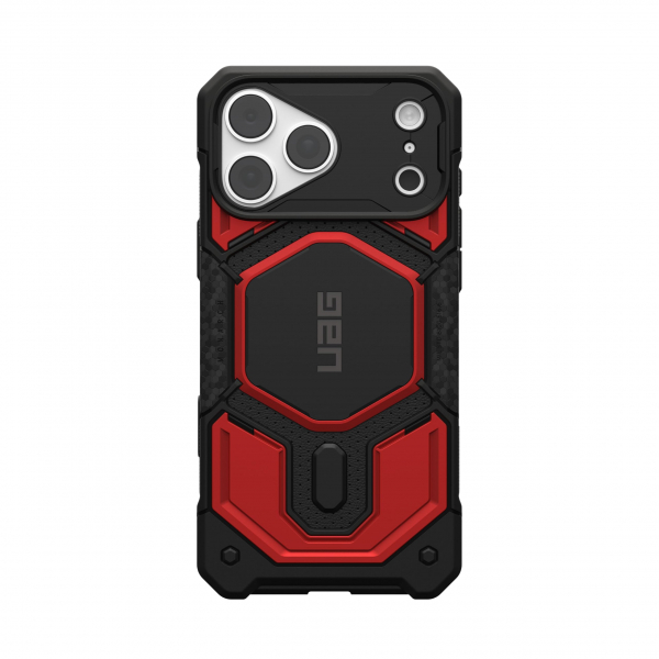 UAG Monarch Pro iPhone 18 Pro Max Delikli PU Deri K�l�f-Crimson