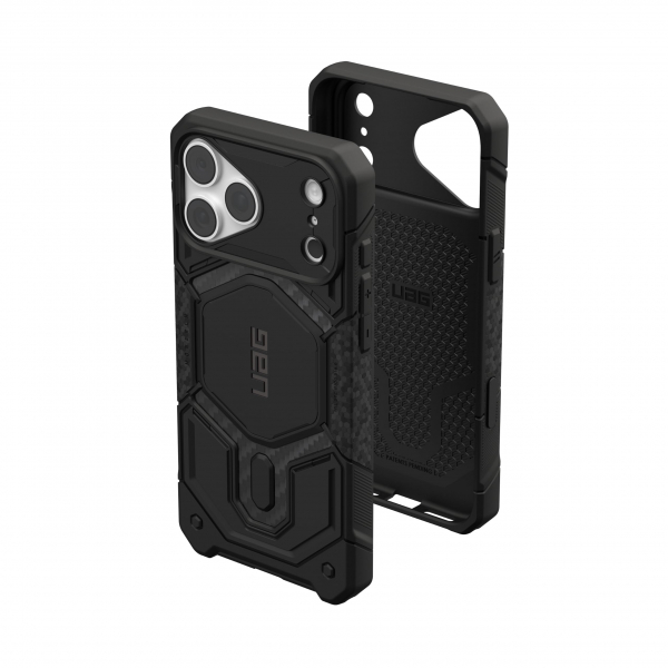 UAG Monarch Pro iPhone 18 Pro Max Delikli PU Deri K�l�f-Carbon Fiber